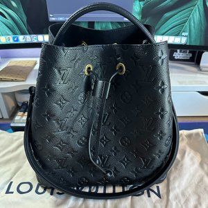 Brand New Authentic Louis Vuitton Neonoe MM in Black Monogram Empreinte Leather